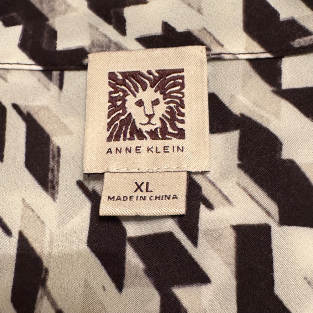Anne Klein | Women’s Black and White Geometric Sleeveless Top Size XL - Picture 5 of 8